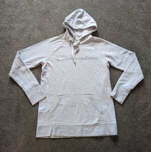 Champion women's tunic hoodie silver gray cotton Size Small